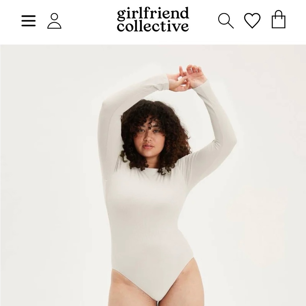 NWT Ivory Ava Bateau bodysuit from Girlfriend Collective, XXXL